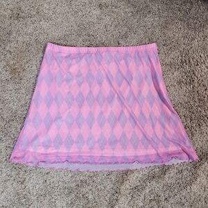 Sugar Thrillz Argyle Pink and Purple XXL Mini Skirt